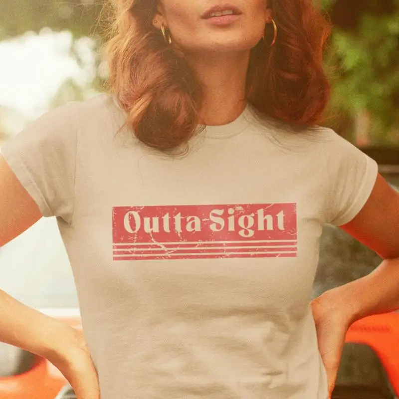 Men'S Fashion 70S - Outta Sight Tişörtü 70'ler Retro Vintage