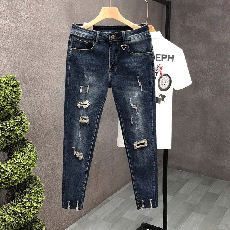 Men'S Fashion Jeans 2025 - Erkekler için Kırpılmış Kot Yırtık Pantolon