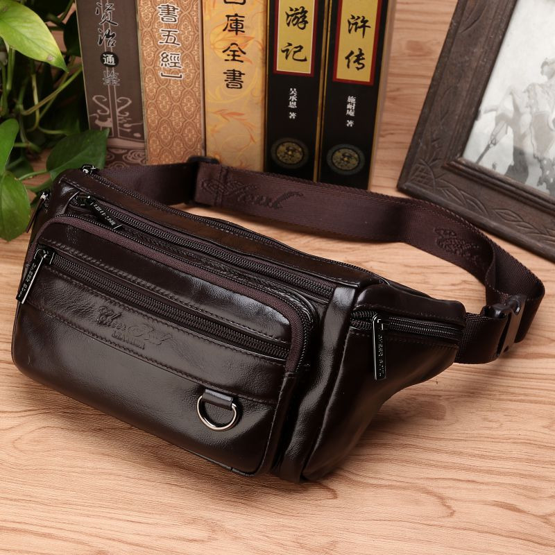 Leather Belt Braided - Erkekler Bel Fanny Çanta Sling Göğüs