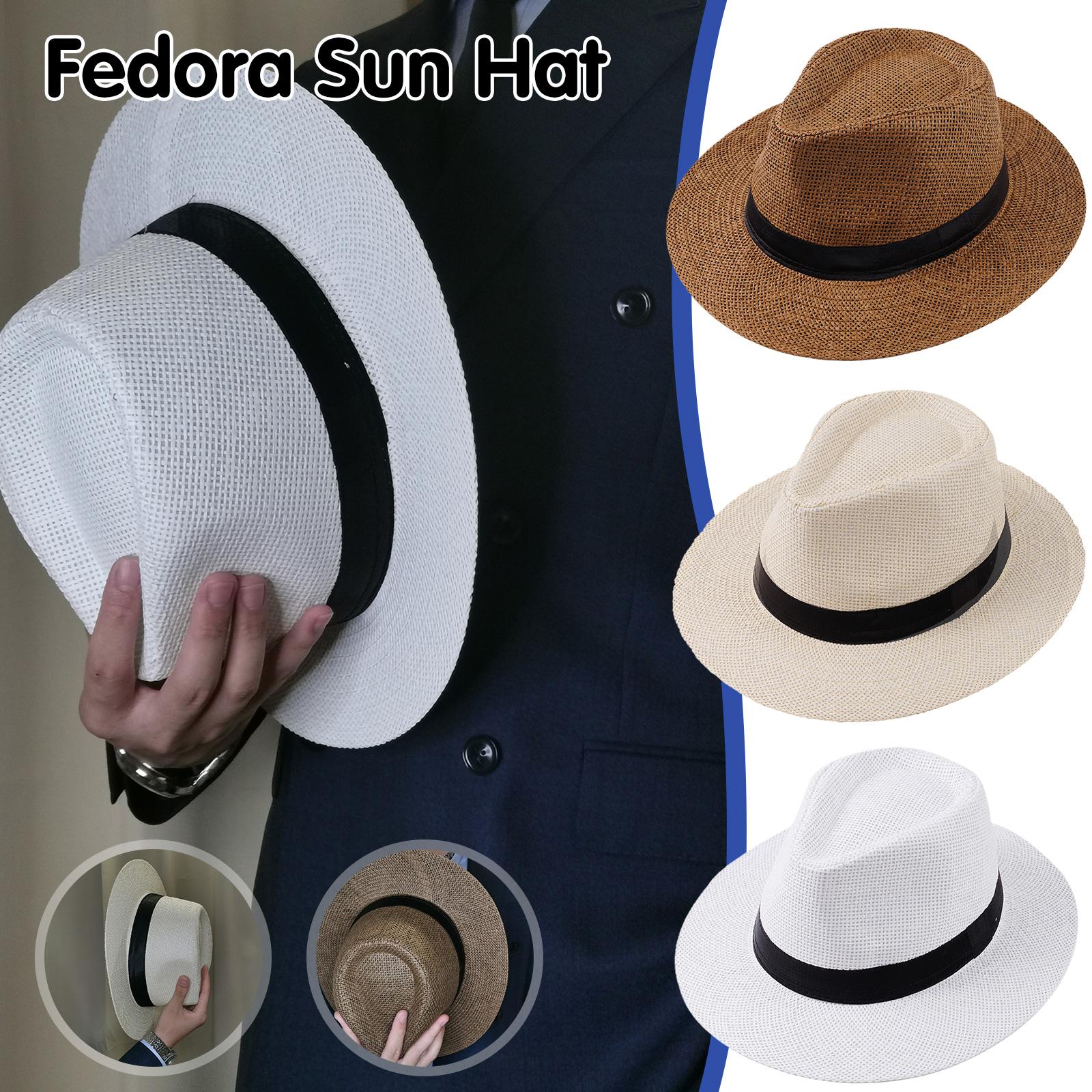 Mens Fashion Bucket Hat - Erkekler Yaz Panama Hasır Şapka Doğal