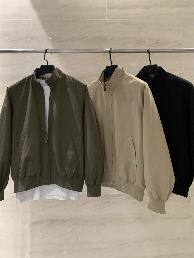 Harrington Jacket - Günlük Stil Dik Yaka Fermuarlı Harrington
