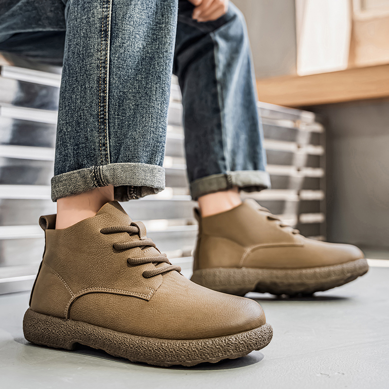 Men'S Fashion For 45 Years Old - Erkek Ayak Bileği Botları Kahverengi Kısa