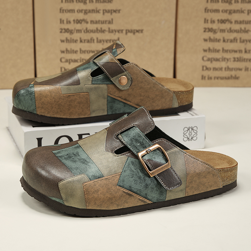 Men'S Fashion For 45 Years Old - Unisex Mantar Kapalı Burunlu Terlikler, Ayarlanabilir