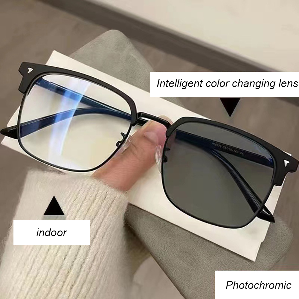 Mens Fashion Discord - Adam fotokromik renkli gözlük yarım çerçeve