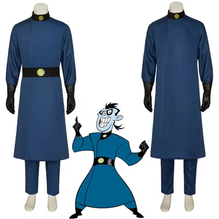 Trench Coat Men - Dr.Drakken Cosplay Kostüm Yetişkin Erkekler Mavi