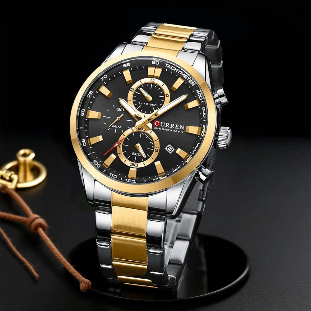 Mens Fashion Watch - CURREN Casual Kuvars Chrono Spor Saatler