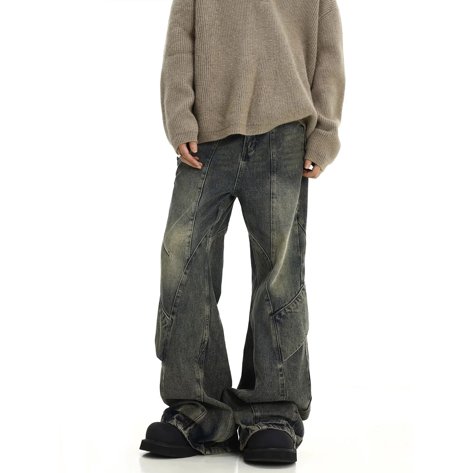 Men'S Fashion Jeans 2025 - Erkek Kot Denim Flare Pantolon Kat