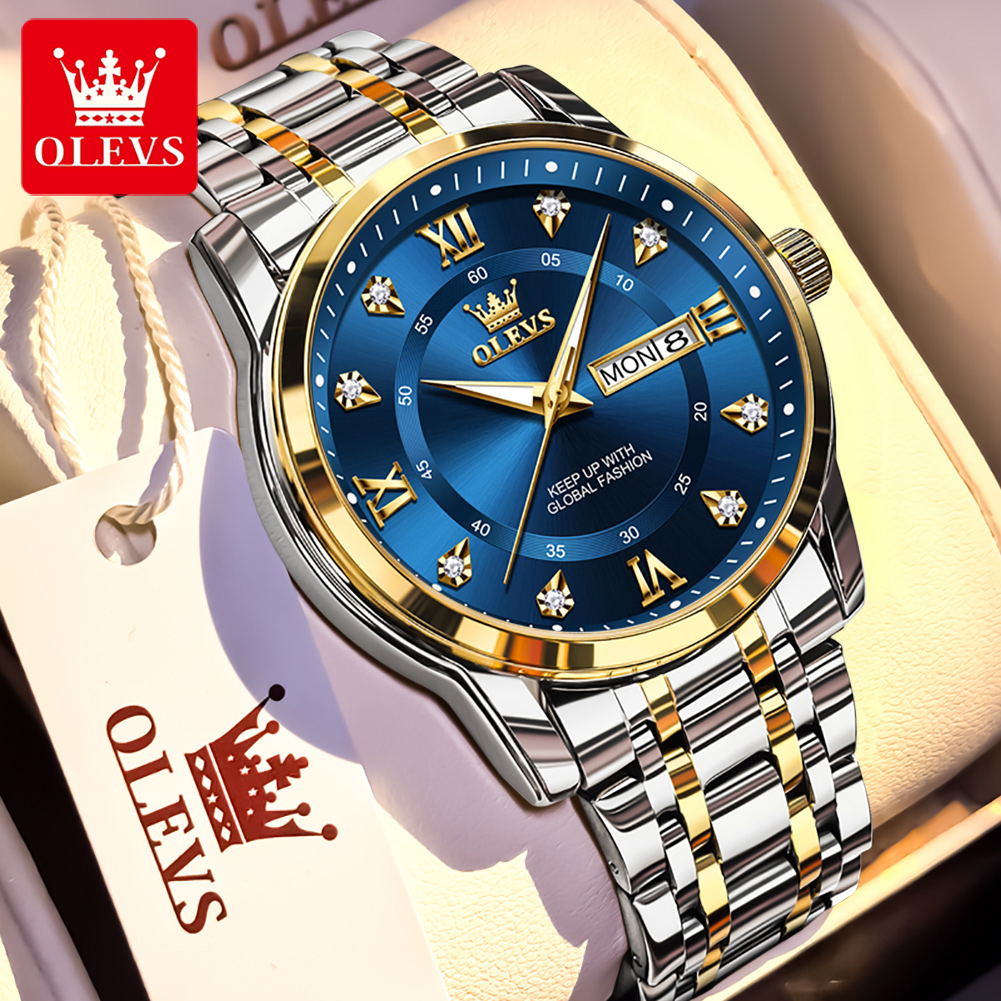 Mens Fashion Watch - OLEVS Marka Moda erkek saatler paslanmaz