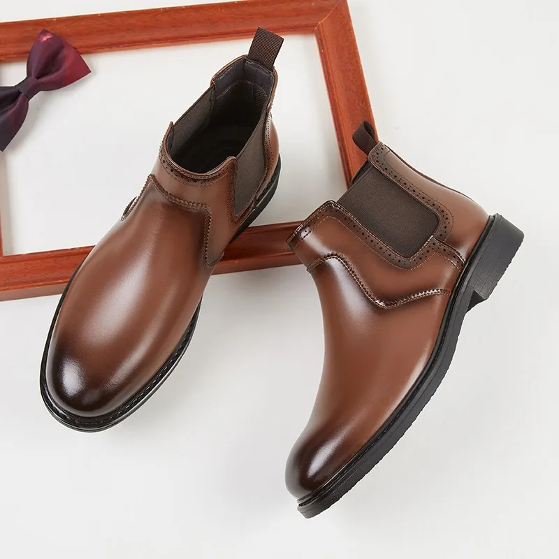 Mens Fashion Vintage - Vintage Erkek Deri Oxford Botları Lüks
