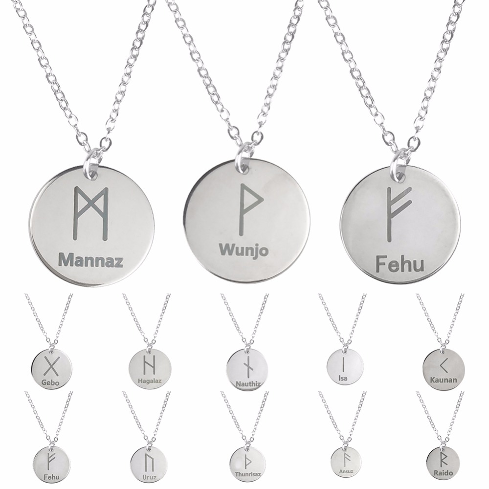 Mens Fashion Discord - Yuvarlak 25% Rune Mektup Kolye Kolye