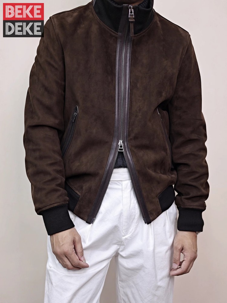 Bomber Jacket Men - Erkek Hakiki Deri Ceket Standı Yaka