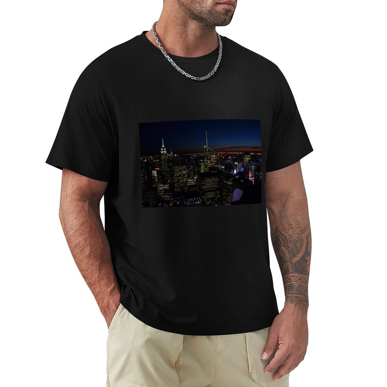 Men'S Fashion Nyc - Geceki NYC Tişörtü Günlük Moda Kısa