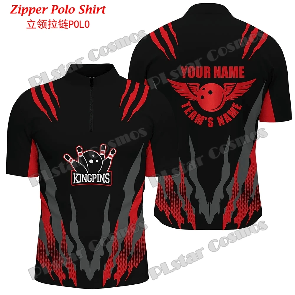 Mens Fashion Quarter Zip - Özel Ad Bowling Takımı Forması 3D