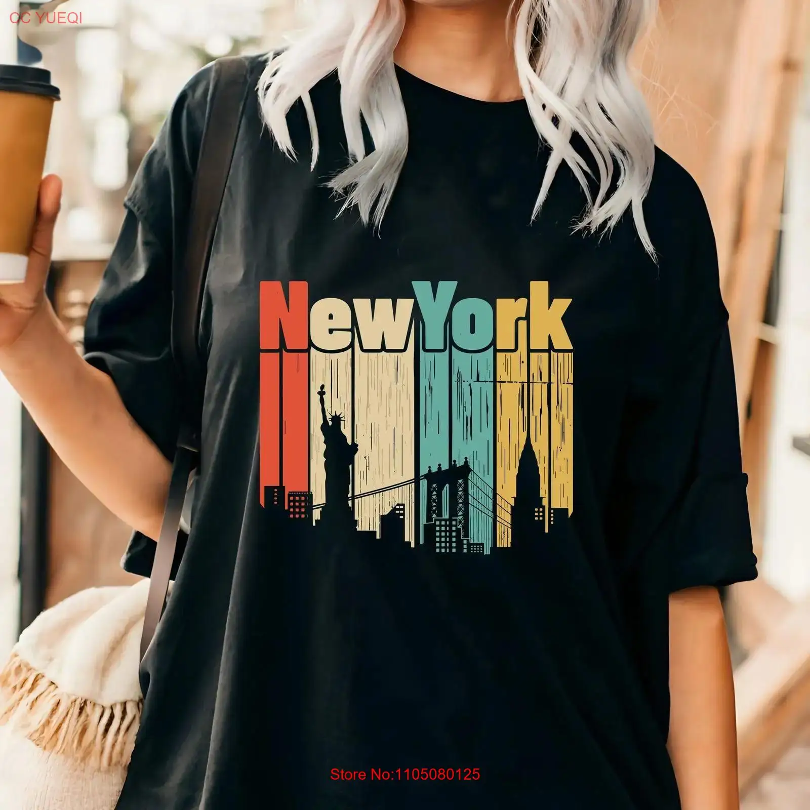 Men'S Fashion Nyc - New York retro tişörtü ABD Seyahat