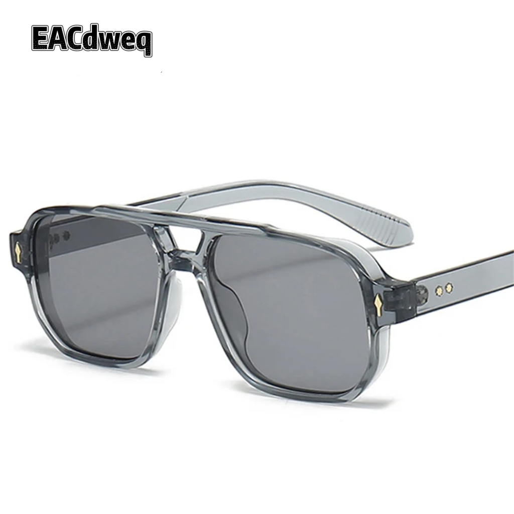 Men'S Fashion Glasses - Vintage Çift Köprülü Erkek Kare Güneş