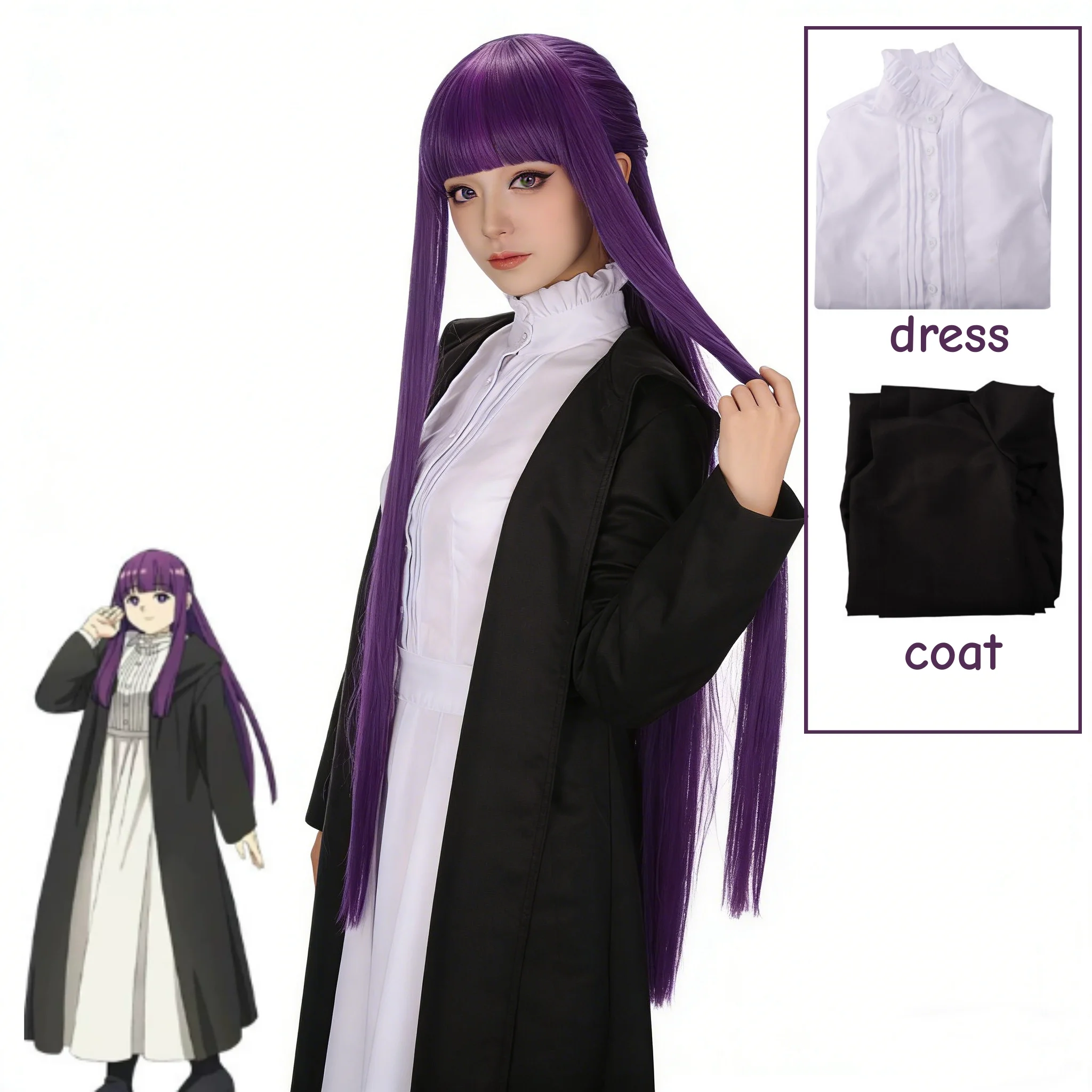 2026 Frieren Fern Cosplay Kost - Trench Coat Men incelemesi ve fiyatı