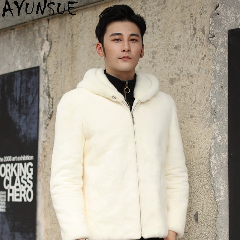 AYUSNUE Doğal Vizon Kürk Erkek - Men'S Fashion Zipper Jacket incelemesi ve fiyatı