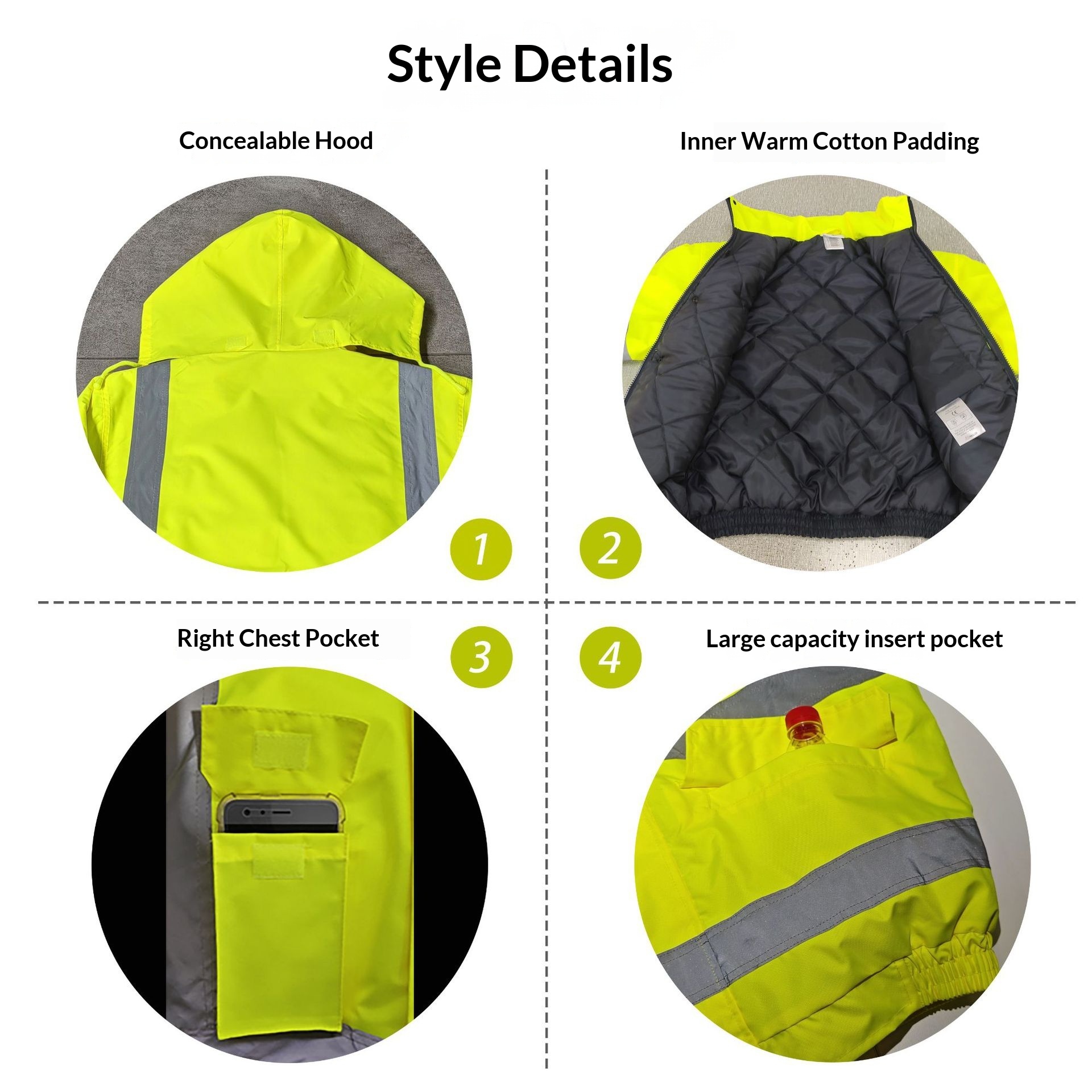 Kışlık Yüksek Görünürlüklü Sıc - Bomber Jacket Men incelemesi ve fiyatı