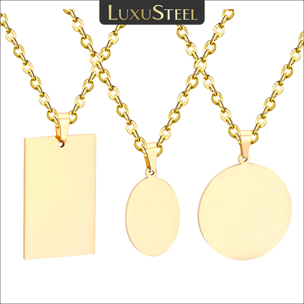 LUXUSTEEL Basit Etiket Kolye K - Mens Fashion Discord incelemesi ve fiyatı