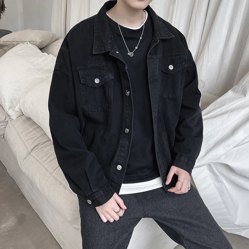 Siyah Denim kısa ceket erkek k - Bomber Jacket Men incelemesi ve fiyatı