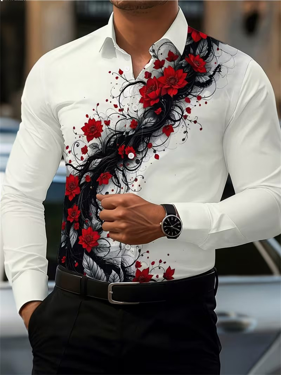 Erkek Kırmızı Gül Baskılı Uzun - Men'S Fashion Rules incelemesi ve fiyatı