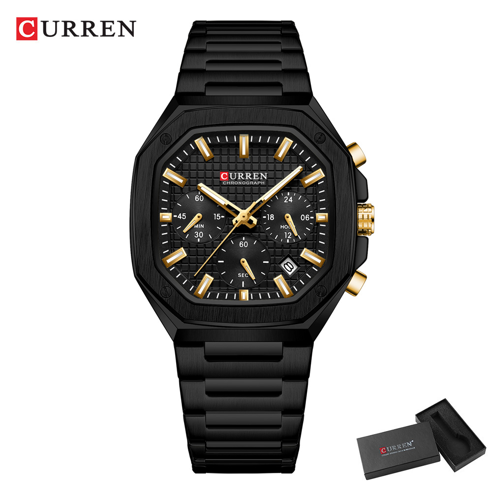 CURREN Lüks Kare Chrono İzle E - Mens Fashion Watch incelemesi ve fiyatı