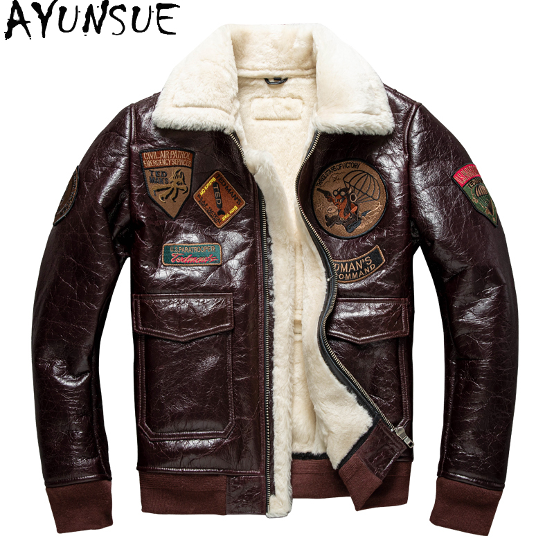 AYUNSUE Kış Deri Ceket Erkek G - Bomber Jacket Men incelemesi ve fiyatı